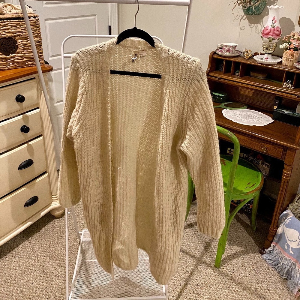 Long Oversized Cream Cardigan